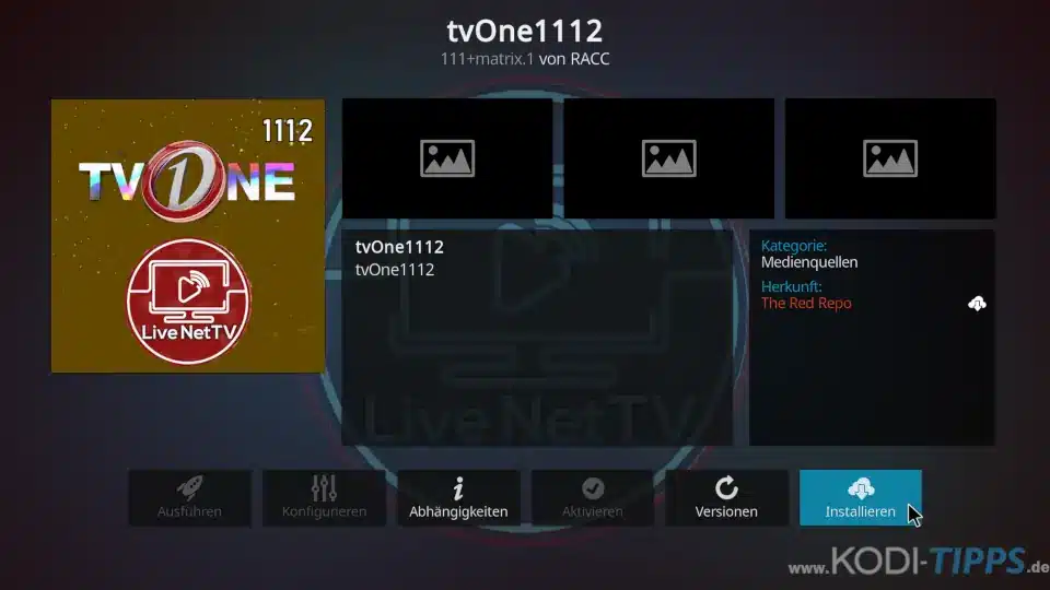 TVOne1112 Kodi Addon installieren - Schritt 2