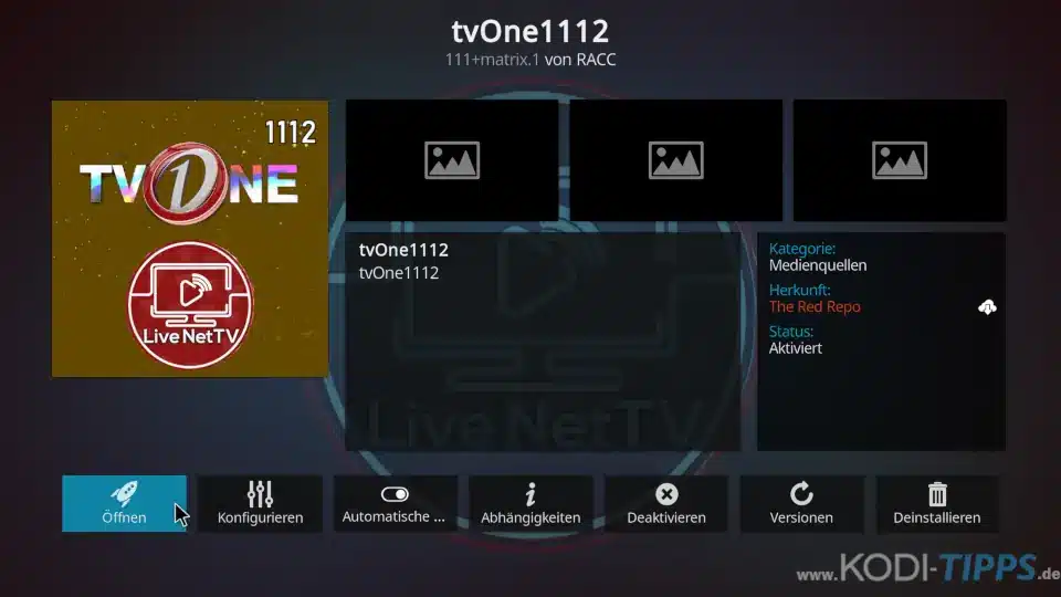 TVOne1112 Kodi Addon installieren - Schritt 4