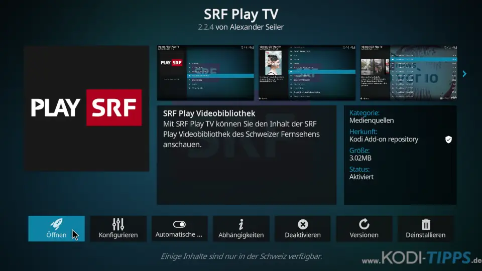 Play SRF Kodi Addon installieren (SRF Play TV) - Schritt 6