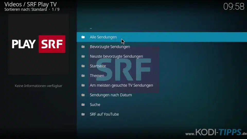 Play SRF Kodi Addon installieren (SRF Play TV) - Schritt 7