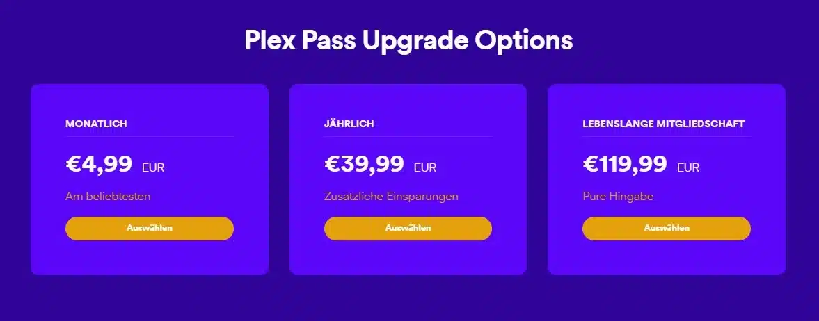 Plex Pass Preise