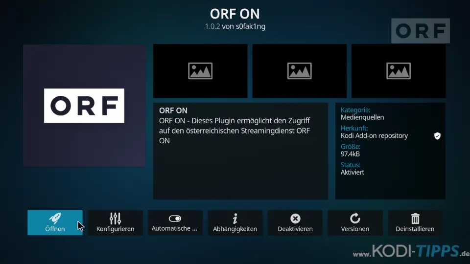 ORF ON Kodi Addon (ORF TvThek) installieren - Schritt 5
